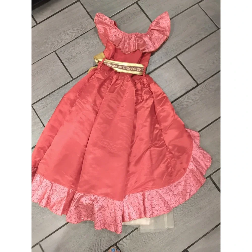 Disney Store Elena of Avalor Costume Dress Red Pink Gold Girls Size 7/8 130cm - Picture 5 of 6